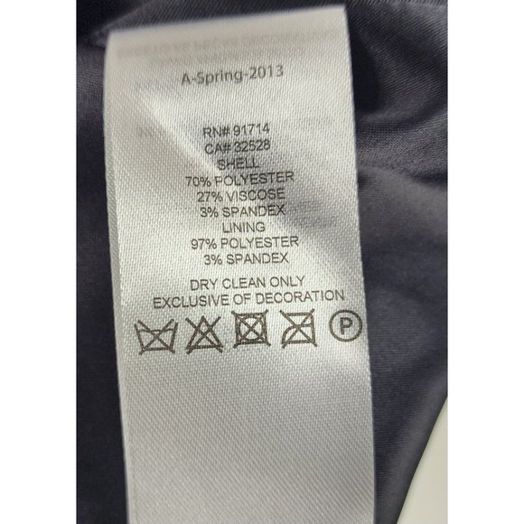 A|X Armani Exchange Dress Womens 6 Black Gray Fit Flare Ruffled V Neck Cocktail - Picture 12 of 16